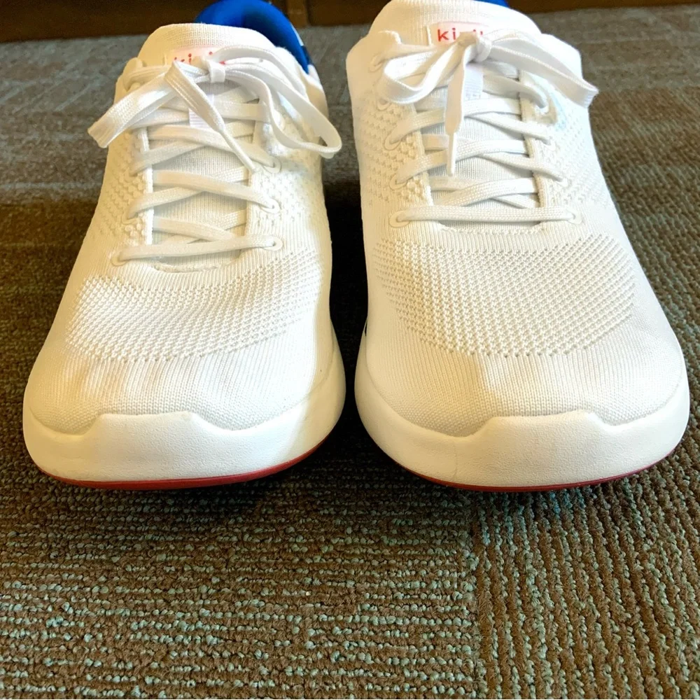 Kizik Men's White Navy Lima Casual Slip On Sneakers, size 15 WIDE 2E Wms 16.5 EE - Picture 3 of 11